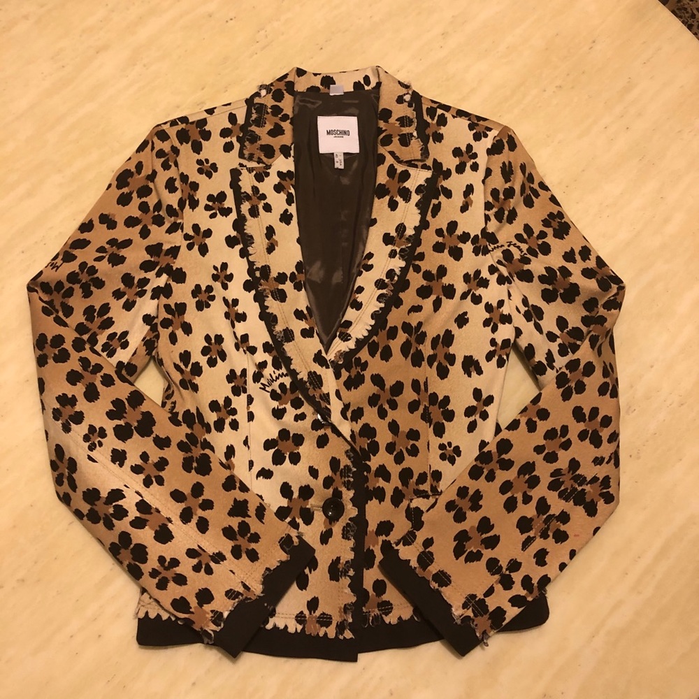 Auth New MOSCHINO Animal/Floral Printed Blazer Size 8